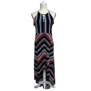 Candie’s Striped Maxi Dress with Chevron Pattern Size Large